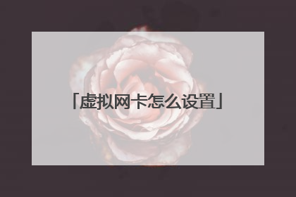虚拟网卡怎么设置