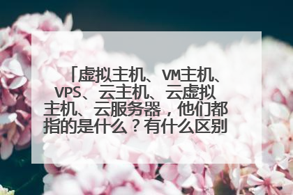 虚拟主机、VM主机、VPS、云主机、云虚拟主机、云服务器,他们都指的是什么?有什么区别?如何选择?