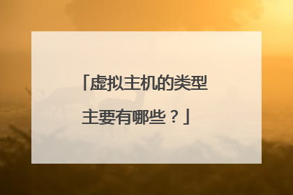虚拟主机的类型主要有哪些?