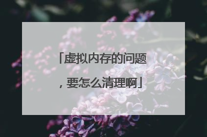 虚拟内存的问题,要怎么清理啊