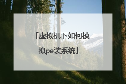 虚拟机下如何模拟pe装系统