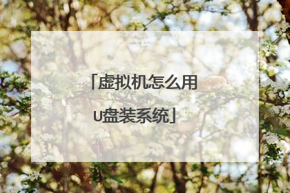 虚拟机怎么用U盘装系统