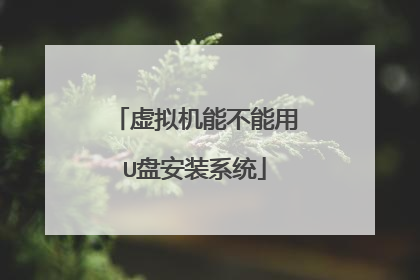 虚拟机能不能用U盘安装系统