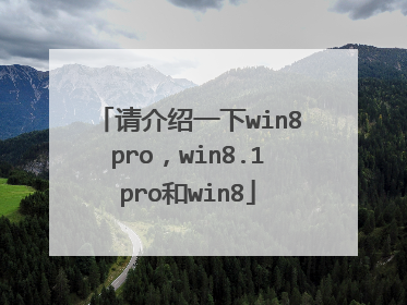 请介绍一下win8pro,win8.1pro和win8