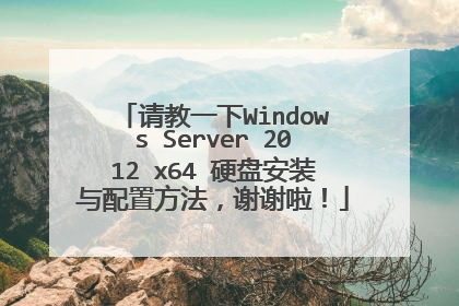 请教一下Windows Server 2012 x64 硬盘安装与配置方法,谢谢啦!