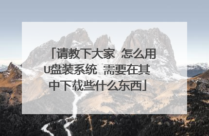 请教下大家 怎么用U盘装系统 需要在其中下载些什么东西
