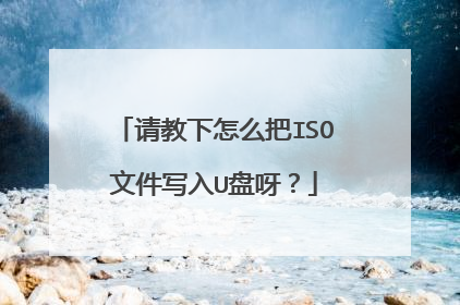 请教下怎么把ISO文件写入U盘呀?