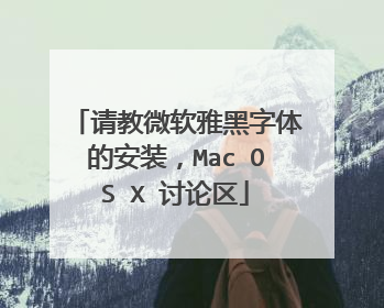 请教微软雅黑字体的安装,Mac OS X 讨论区