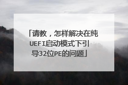 请教，怎样解决在纯UEFI启动模式下引导32位PE的问题