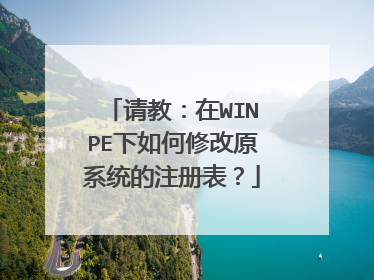 请教:在WINPE下如何修改原系统的注册表?