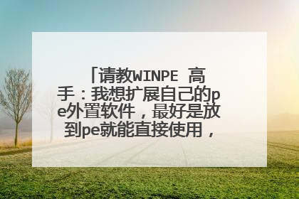 请教WINPE 高手:我想扩展自己的pe外置软件,最好是放到pe就能直接使用,请问哪个网站有?