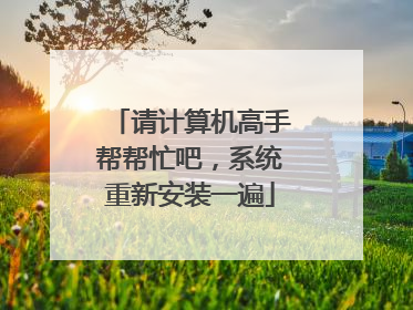 请计算机高手帮帮忙吧,系统重新安装一遍