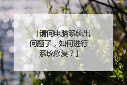 请问电脑系统出问题了,如何进行系统修复?