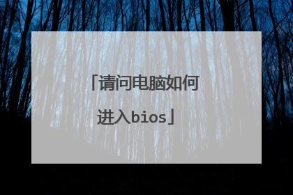 请问电脑如何进入bios