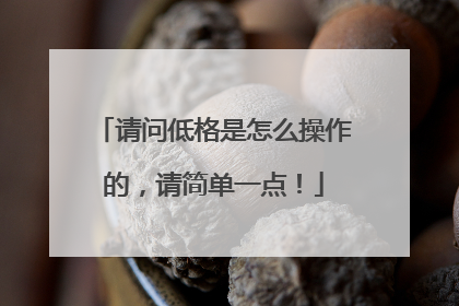 请问低格是怎么操作的,请简单一点!