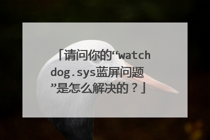 请问你的“watchdog.sys蓝屏问题”是怎么解决的?