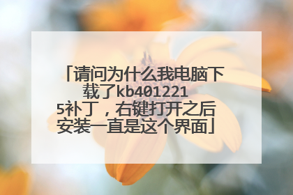 请问为什么我电脑下载了kb4012215补丁,右键打开之后安装一直是这个界面