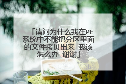 请问为什么我在PE系统中不能把分区里面的文件拷贝出来 我该怎么办 谢谢