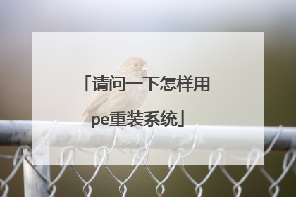 请问一下怎样用pe重装系统