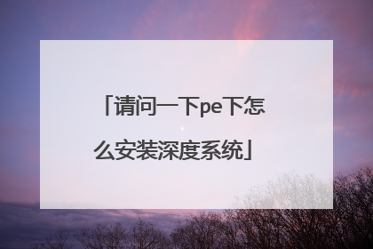 请问一下pe下怎么安装深度系统