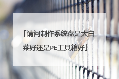 请问制作系统盘是大白菜好还是PE工具箱好