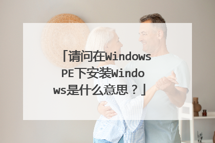 请问在Windows PE下安装Windows是什么意思？