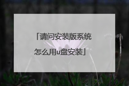 请问安装版系统怎么用u盘安装