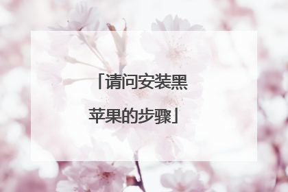 请问安装黑苹果的步骤