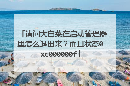 请问大白菜在启动管理器里怎么退出来?而且状态0xc000000f