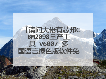 请问大佬有芯邦CBM2098量产工具 V6007 多国语言绿色版软件免费百度云资源吗