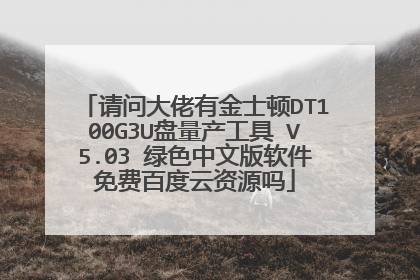 请问大佬有金士顿DT100G3U盘量产工具 V5.03 绿色中文版软件免费百度云资源吗