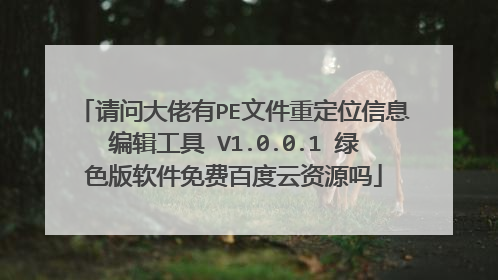 请问大佬有PE文件重定位信息编辑工具 V1.0.0.1 绿色版软件免费百度云资源吗