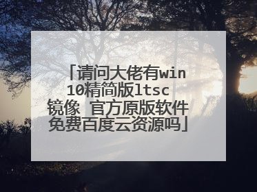 请问大佬有win10精简版ltsc镜像 官方原版软件免费百度云资源吗