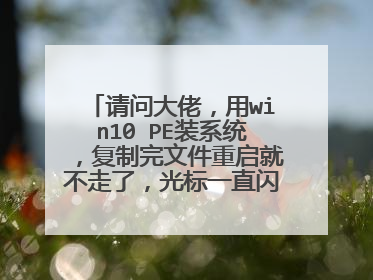 请问大佬，用win10 PE装系统，复制完文件重启就不走了，光标一直闪烁，如何解决？