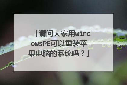 请问大家用windowsPE可以重装苹果电脑的系统吗？