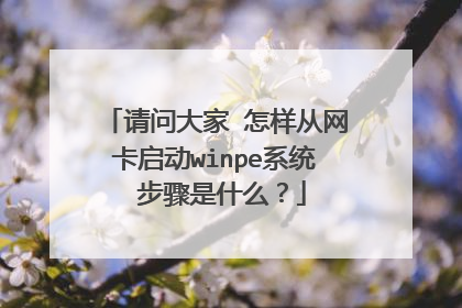 请问大家 怎样从网卡启动winpe系统 步骤是什么？