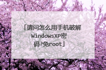 请问怎么用手机破解WindowsXP密码?免root