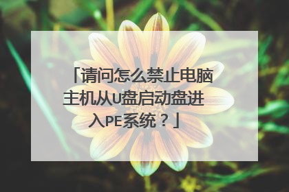请问怎么禁止电脑主机从U盘启动盘进入PE系统?