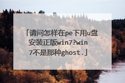 请问怎样在pe下用u盘安装正版win7?win7不是那种ghost.