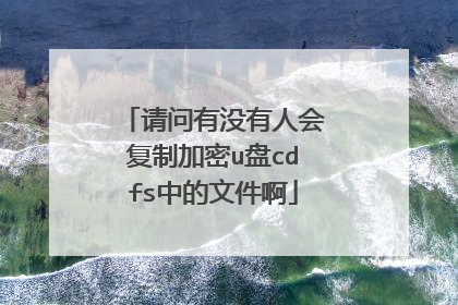 请问有没有人会复制加密u盘cdfs中的文件啊