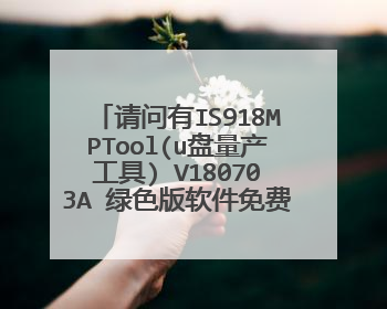 请问有IS918MPTool(u盘量产工具) V180703A 绿色版软件免费百度云资源吗