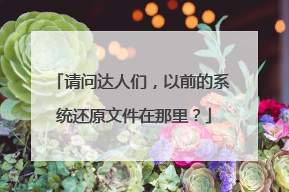 请问达人们,以前的系统还原文件在那里?