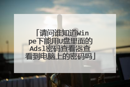 请问谁知道Win pe下能用U盘里面的Adsl密码查看器查看到电脑上的密码吗