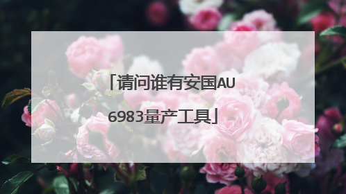 请问谁有安国AU6983量产工具