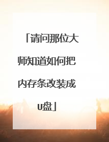 请问那位大师知道如何把内存条改装成U盘