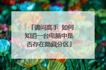 请问高手 如何知道一台电脑中是否存在隐藏分区
