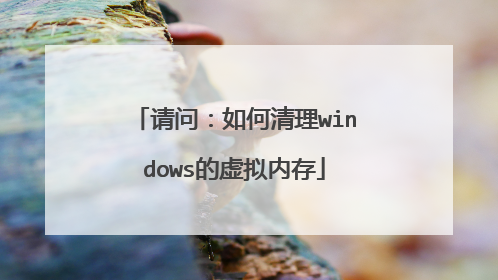 请问:如何清理windows的虚拟内存