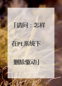 请问:怎样在PE系统下删除驱动