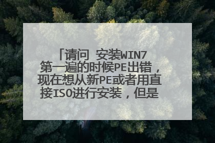 请问 安装WIN7 第一遍的时候PE出错,现在想从新PE或者用直接ISO进行安装,但是怎么都提示错误