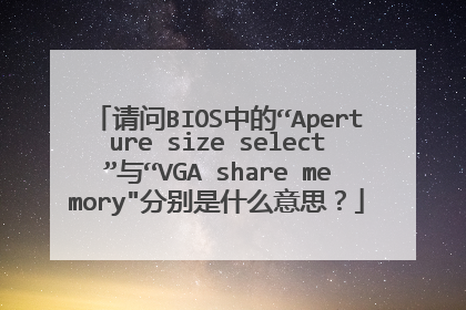 请问BIOS中的“Aperture size select”与“VGA share memory